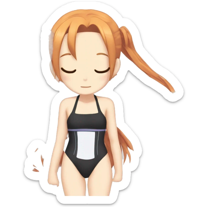 full body Asuna anime sword art online one piece swim suit sleeping sticker