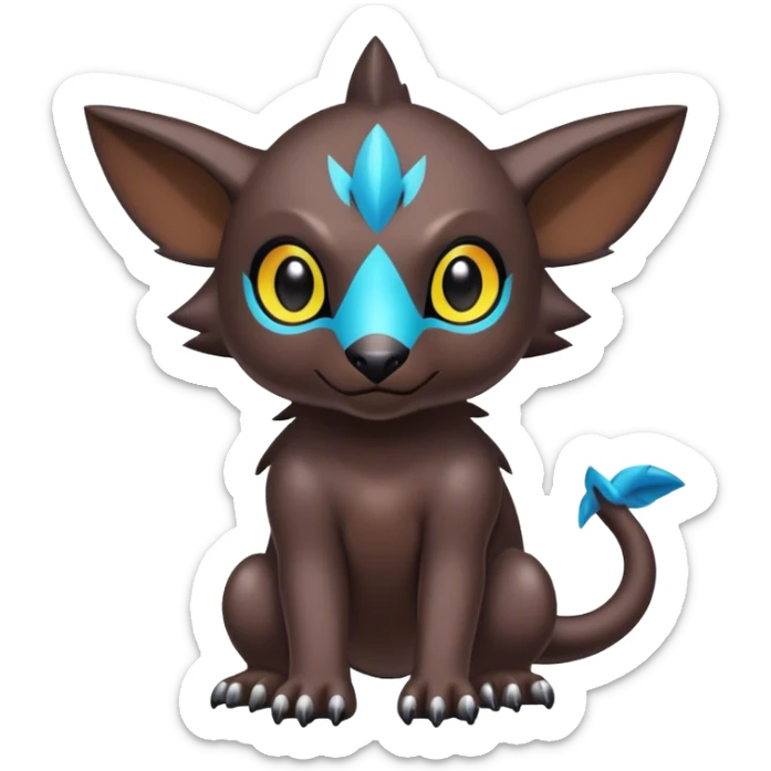 Cute cool colorful dark Digimon-animal-hybrid full body sticker