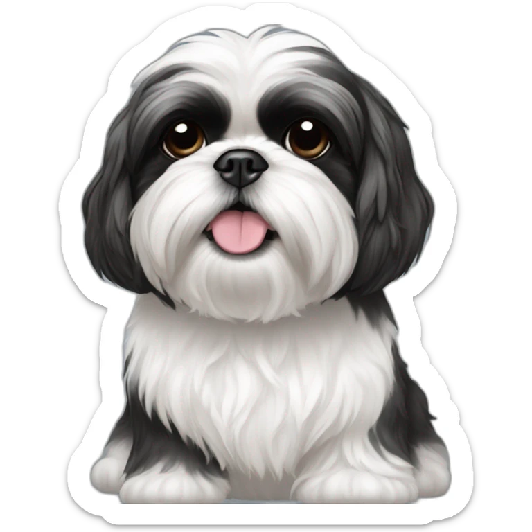 Black and white only shih tzu wearing air jordan shoes sticker