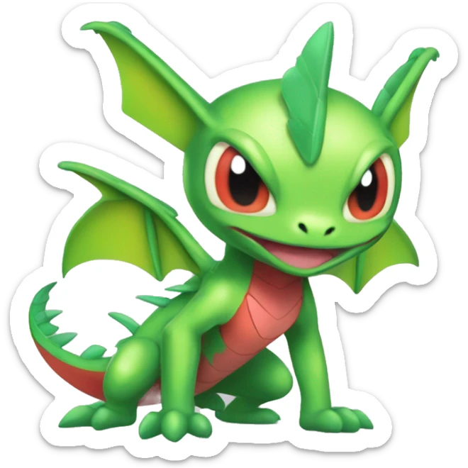 Full body cute edgy shiny colorful Flygon-Scyther-grovyle sticker