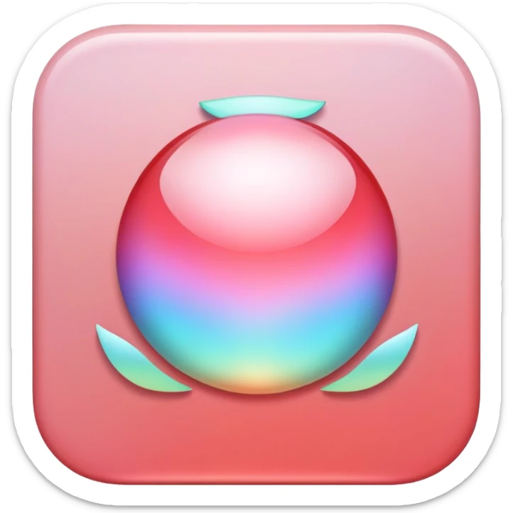 Iridescent pastel red formal elegant sophisticated cultured neat pretty beautiful nifty app icon sticker