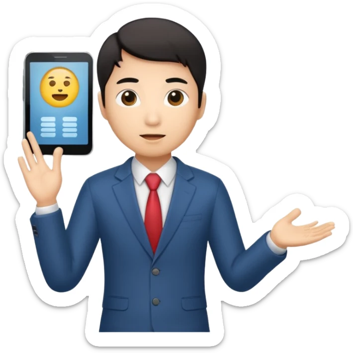business person emoji, Asian person giving a presentation sticker