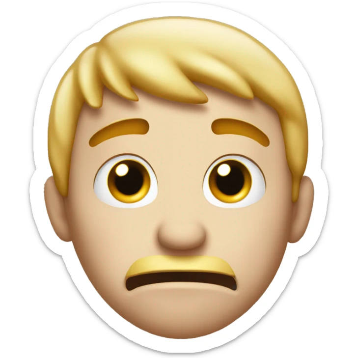 Emoji face that shows his jawline with his index Finger, trying to mog sticker