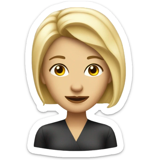 beautiful blonde woman psychologist sitting in chair sticker