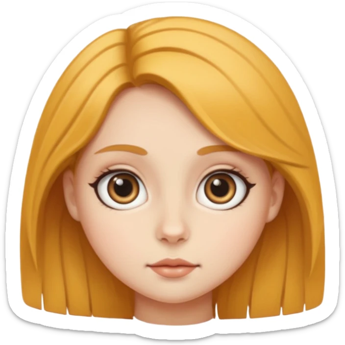 leo woman, simple and bold, round face, big eyes, minimal details sticker