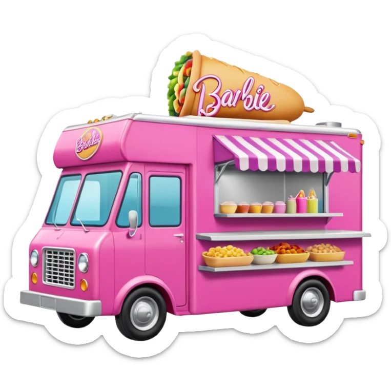 Barbie’s 1973 expanding house dream food truck  sticker