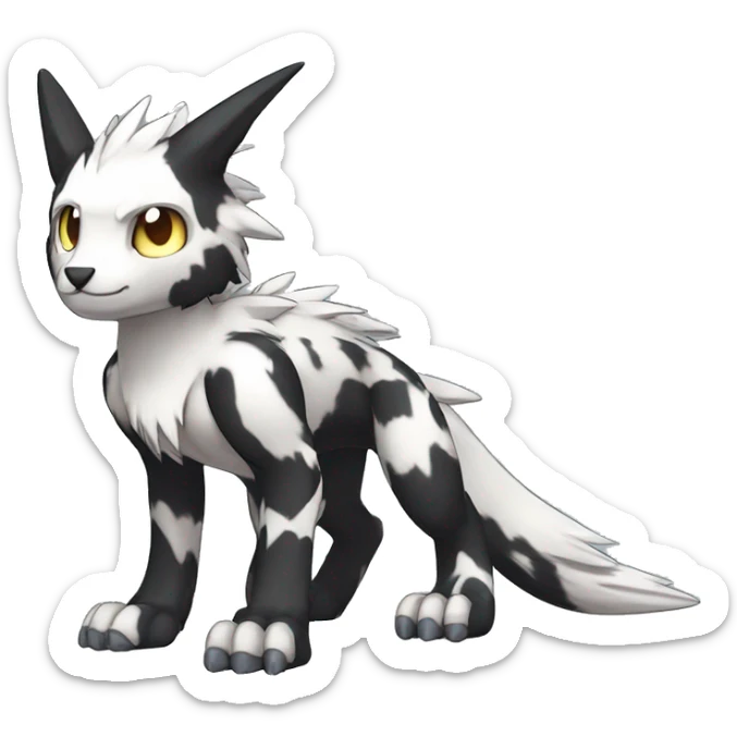 cute cool edgy Digimon-Fakemon-animal with cool markings full body sticker