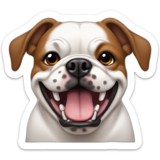 Buldog frances, hocico negro, cara marron y orejas marrones paradas, sacando la lengua sticker