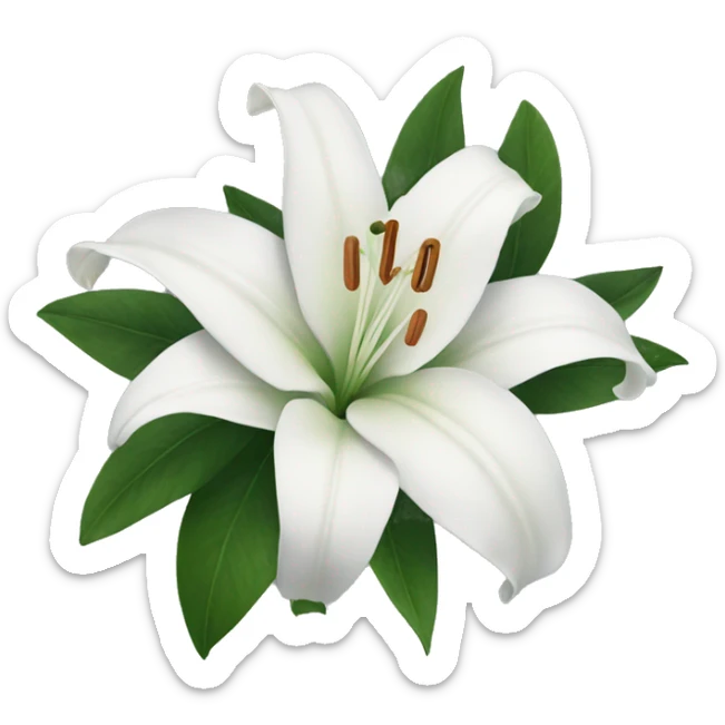 White lilies  sticker