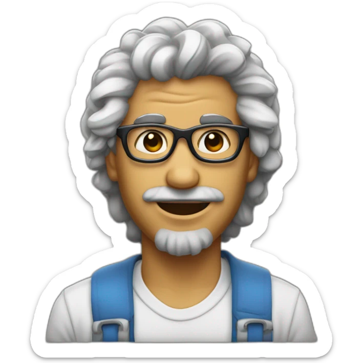 Homme métisse avec cheveux bouclés et un taper et des lunettes sticker