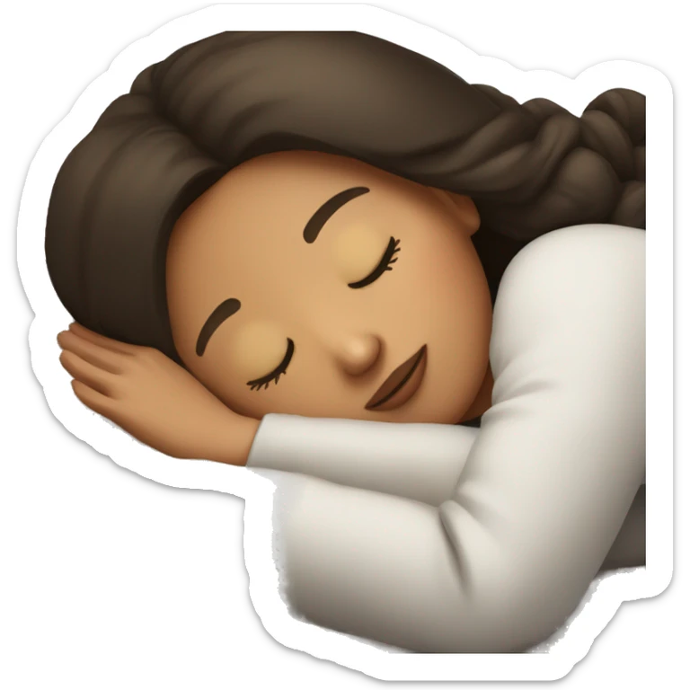 Brunette girl sleeping sticker