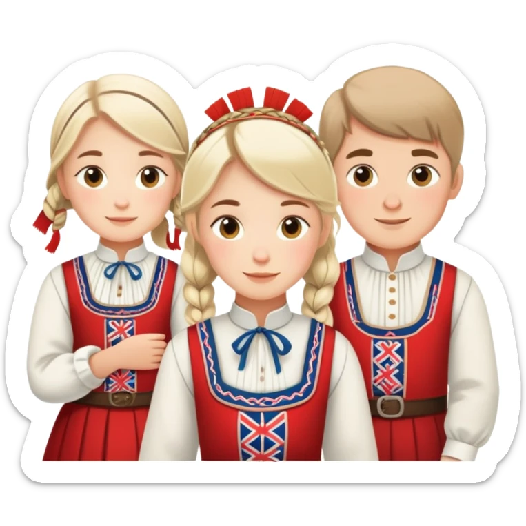 norway 17th of may national day celebration people in traditional bunad sticker