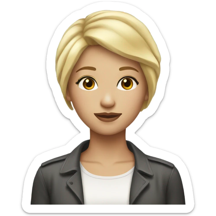 Beauty girl with short blonde hair sticker