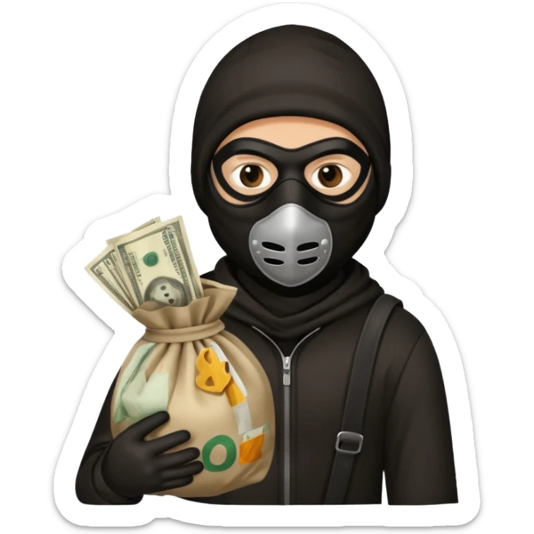  portrait of robber  sticker