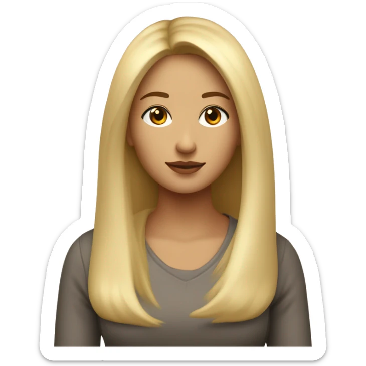 Femme blonde avec les yeux marron cheveux un peux long lisse sticker