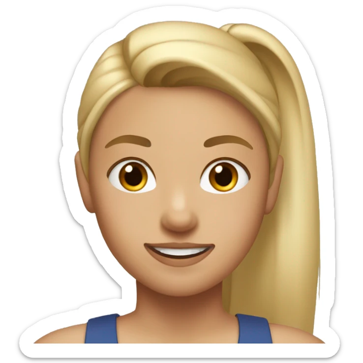 Girl with blonde and brown ponytail in gym clothes sticker