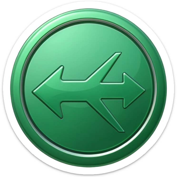 Direction arrow in green circle  sticker