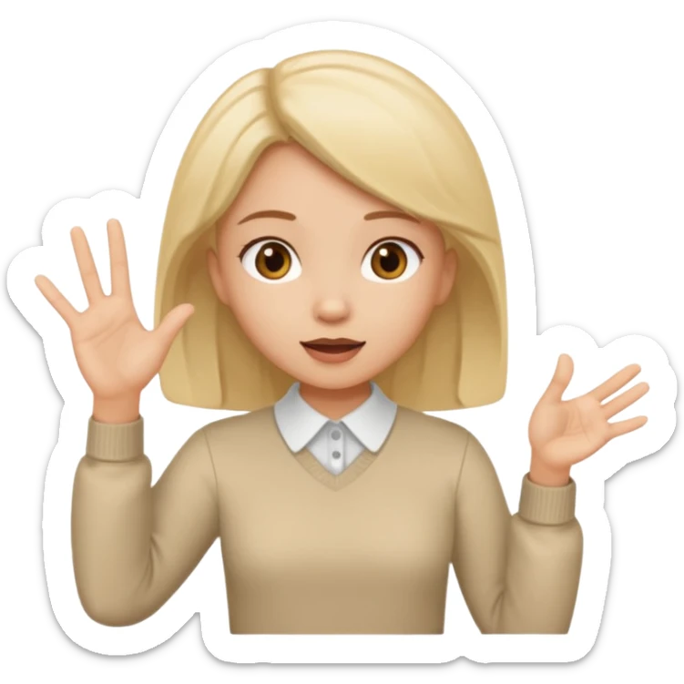 A girl teaching words..so i need a girl position like she us teaching..like real speaking  sticker