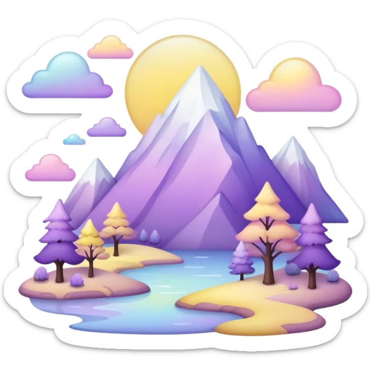  Pastel-white-yellow-purple-Iridescent-aesthetic-scenic-scenery-Decoration sticker