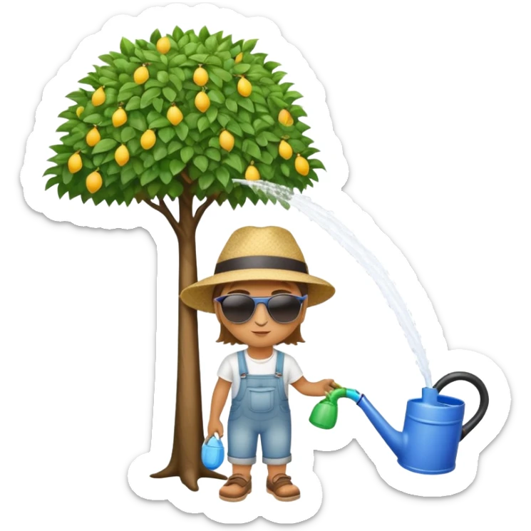 Watering tree sticker
