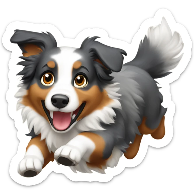 Australian shepherd running sticker