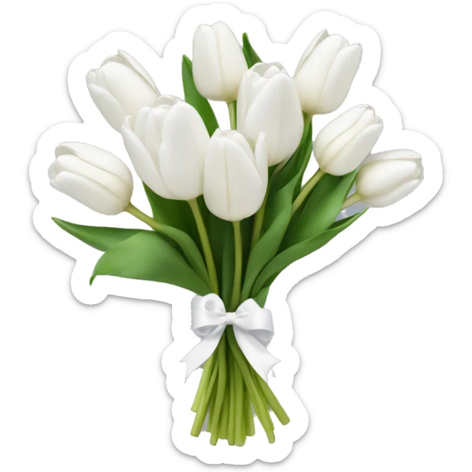 white tulip bouquet  sticker