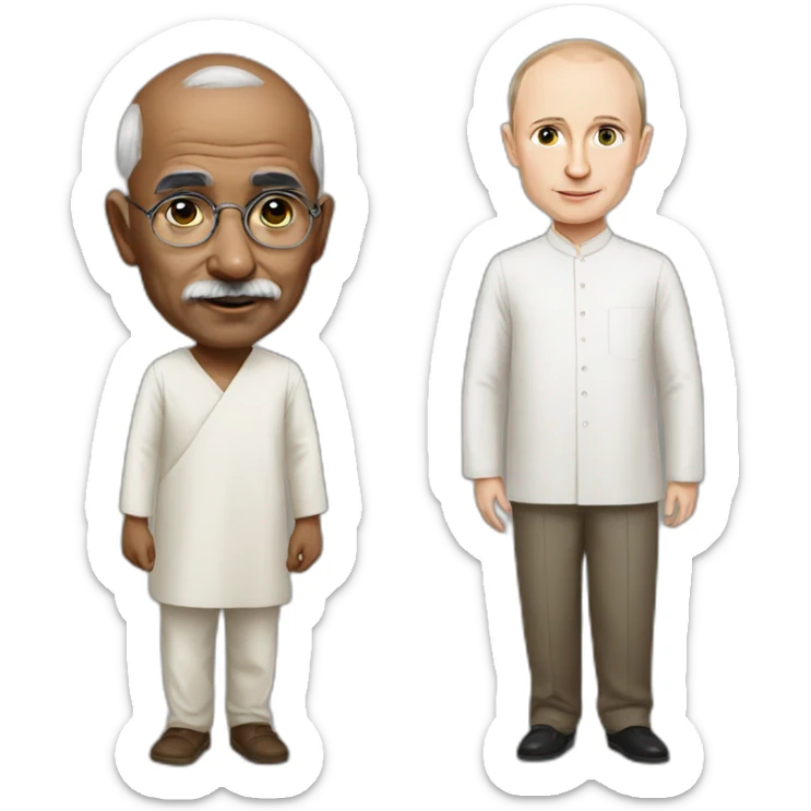 if gandhi changed his gender and had a baby with putin sticker