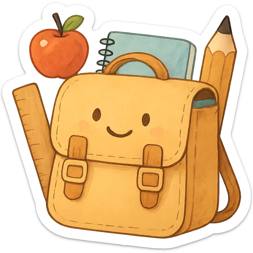 bitte etwas, was die schule repräsentiert und es soll cute sein ohne hintergrund sticker