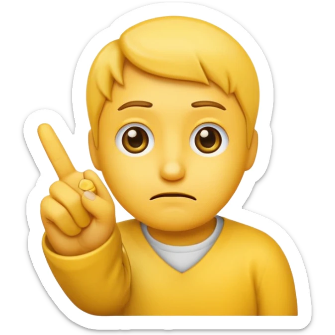 Create a emoji face sad with showing one hand little finger.
The other finger should be down and only one smallest finger should be stand up.

 sticker