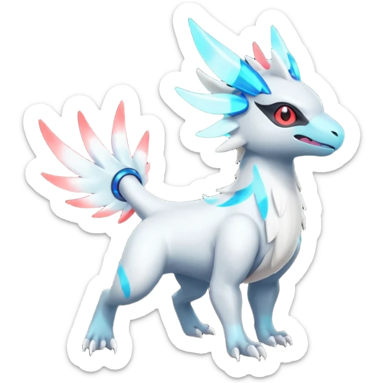 Neon Vibrant Pulsating Trail-glowing Chromatic Trico-Absol-Salamence-Silvally-fusion-hybrid sticker