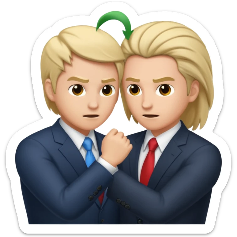 concurrents, deux chefs d'entreprise qui se tire les cheveux ils se battent  sticker