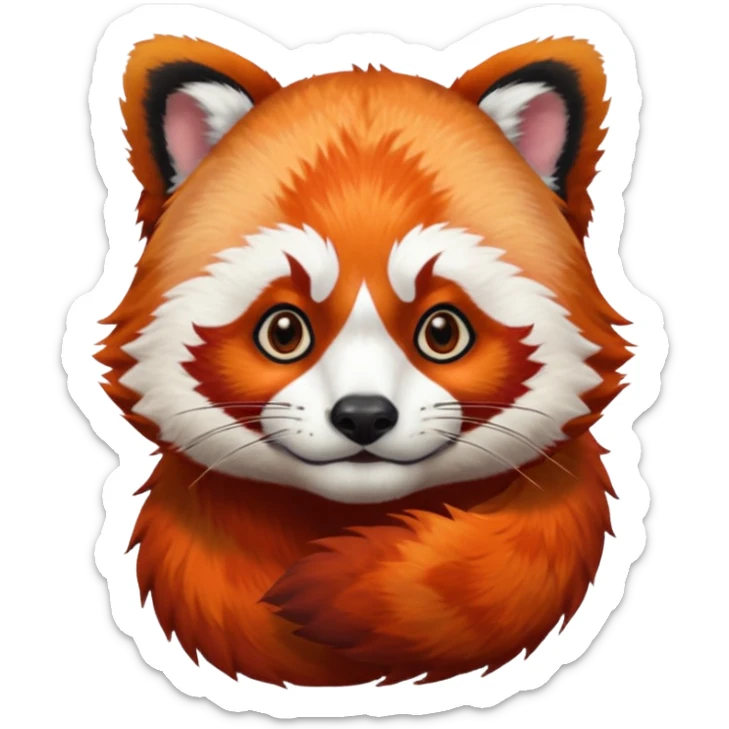 Face of a red panda with avatar the last airbender tattoo on the forehead sticker