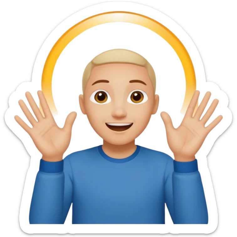 mám radost vyjádřeno rukama českým jazykem pro neslyšící sticker