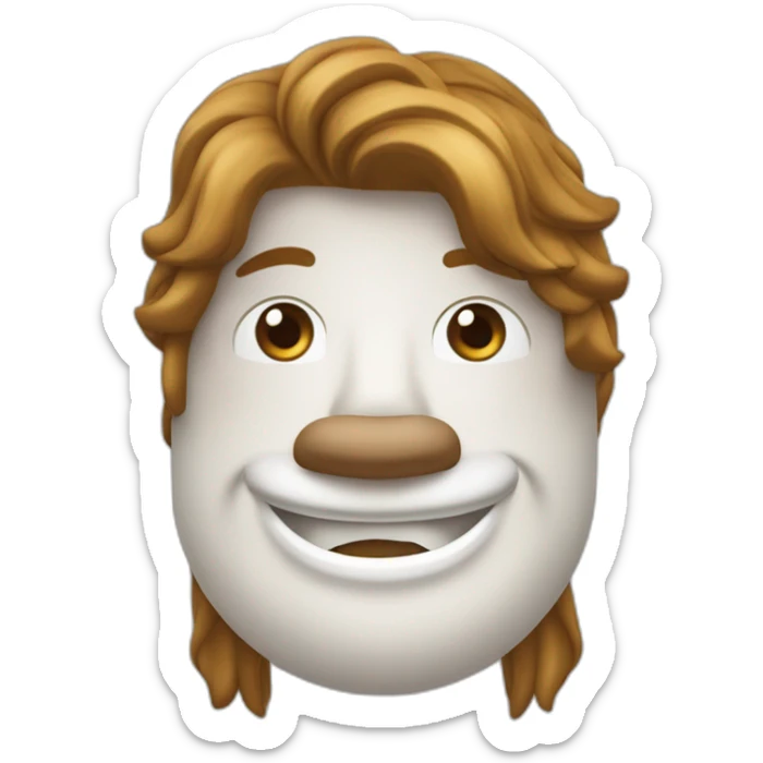 Hombre de mitad de cuerpo piel blanca cabello largo cafe  cadena con dije de caballo grande en el cuello sticker