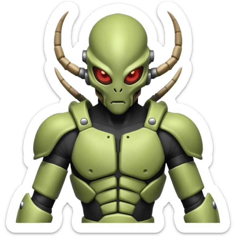 insectoid alien MMA fighter portrait, head and shoulders only, armored exoskeleton skin, sharp eyes, combat gloves, aggressive stance, 3D cartoon, mobile game icon style, clean background, no text, no watermark
 sticker