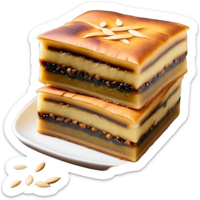 martabak manis-cinematic-realistic-martabak manis-dish-emoji,-depicted-as-a-single,-square-slice-of-sweet,-thick-martabak manis-with-a-rich,-indulgent-filling,-rendered-with-detailed-textures-and-vibrant,-appetizing-lighting sticker