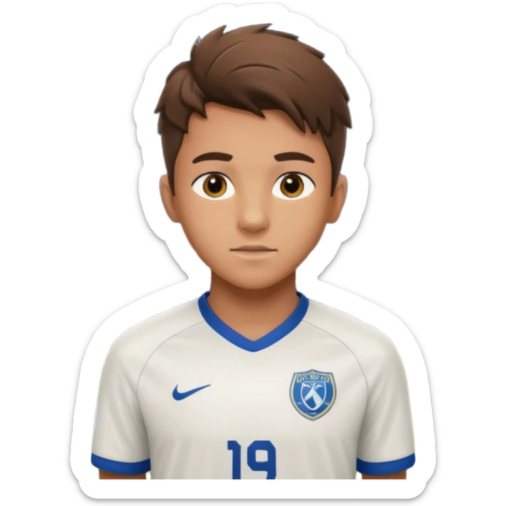 19–20 year old soccer player on field, focused look, stadium lights, cinematic, realistic ⚽ sticker