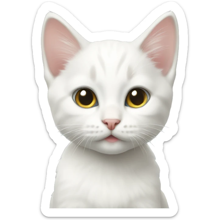 White kitten  sticker