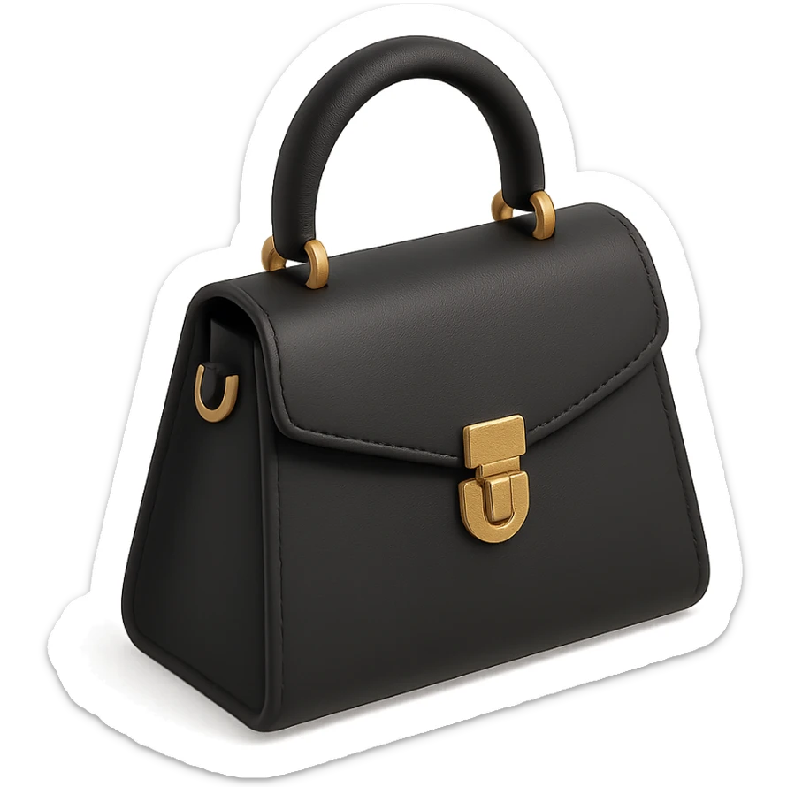 a designer handbag in 3D black style sticker