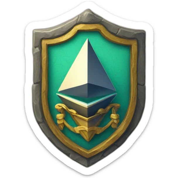 ethereum in the middle of a coat of arms sticker