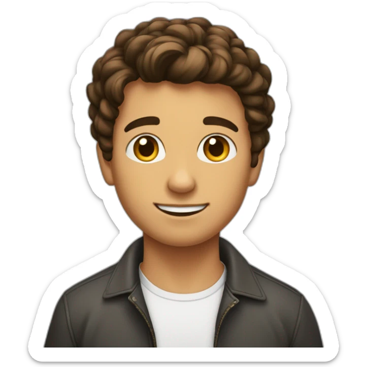 Garçon brun aux cheveux court avec des tâche de rousseur sticker