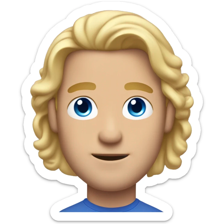 Man with blond hair and Blue eyes and Air pods max  sticker