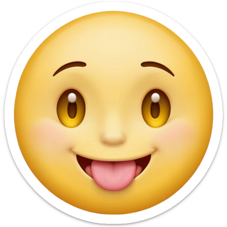 original emoji look yellow circle with one eye closed tongue out  sticker