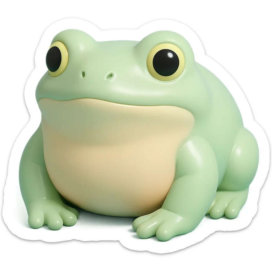 realistic bufo frog doll, vinyl figure style, shiny surface, collectible toy, no background sticker