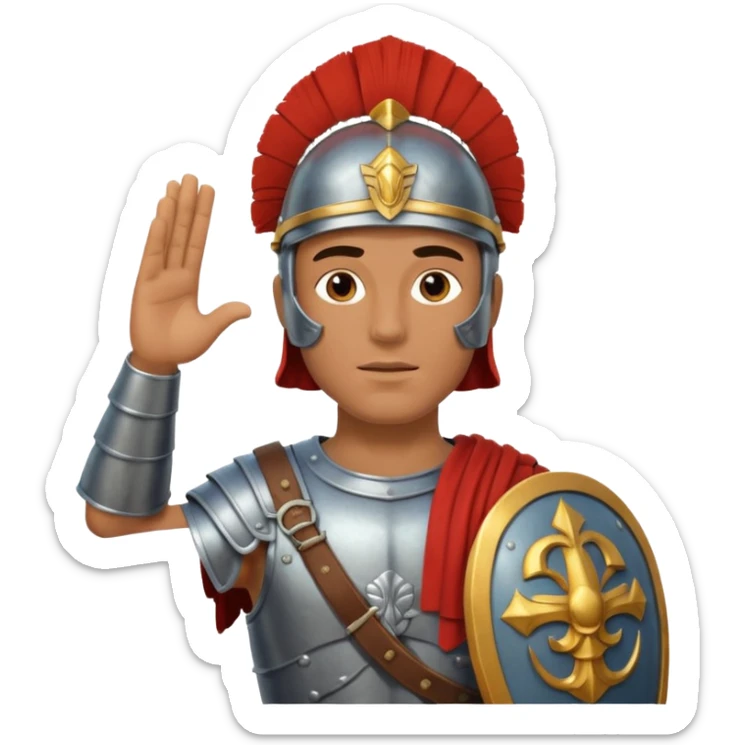 an ancient roman republic soldier doing the iconic ancient roman salute sticker
