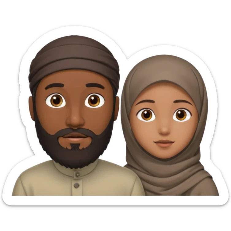 Make a Muslim man with a 6 year old girl wearing a hijab sticker