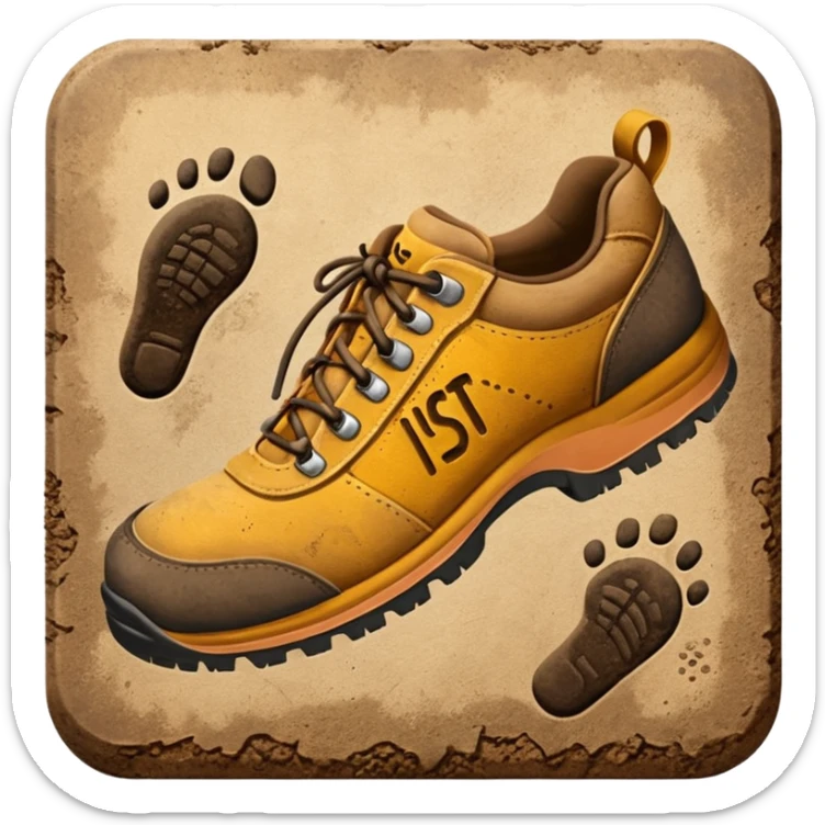 generate a ultra realistic cinematic shoe print-style inscription "ИСТОРИЧЕСКИЙ" sticker