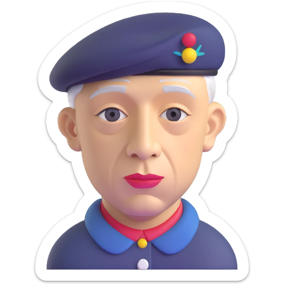 auto portrait of Pablo Picasso wearing a beret sticker