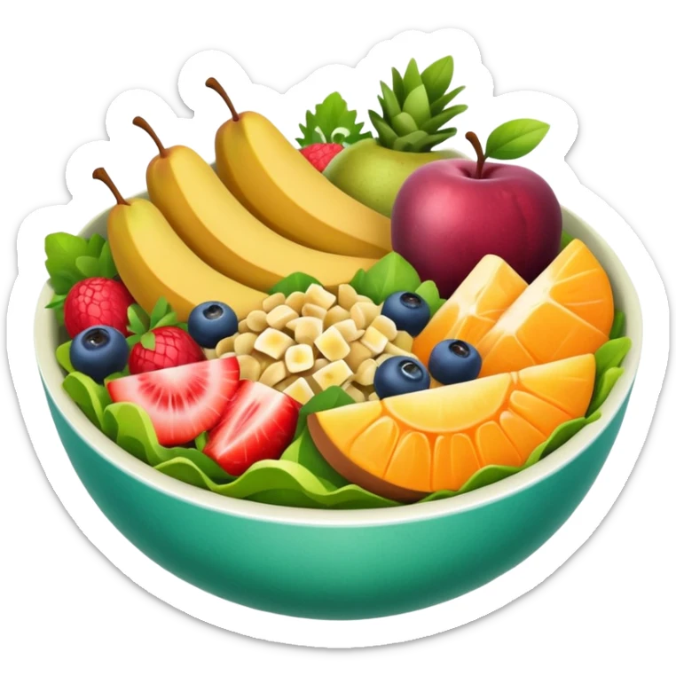 bowl of fruits and salads, including nutritious meals and snaks sticker