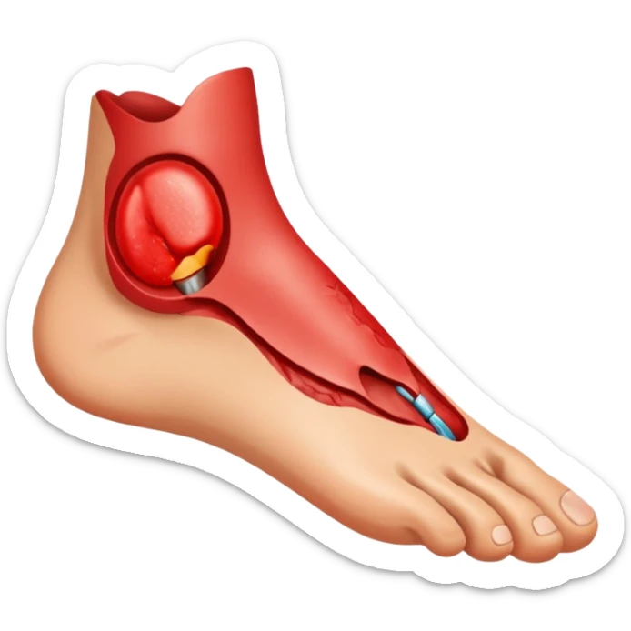 ein fuss mit verletzung diabetischer fuss sticker